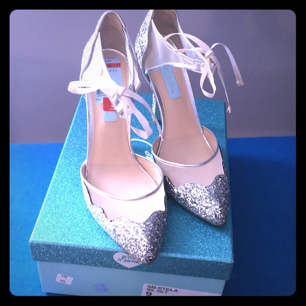 Glitter shoes. Blue by Betsey Johnson